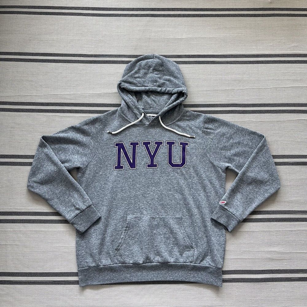 Vintage NYU Hoodie Pullover Size XL Gray Triblend Sweats League